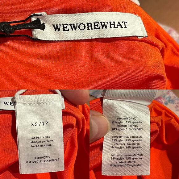WEWOREWHAT Riviera Bikini Bottom Spicy Orange High Waist Self Tie Swim XS NWT - Picture 7 of 10